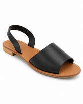 Sugar Pop Flat Sandals With Black, Mustard And Red For Ladies-BLACK