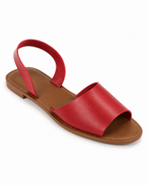 Sugar Pop Flat Sandals With Black, Mustard And Red For Ladies-RED