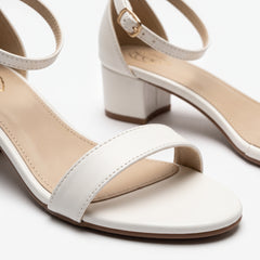 Blocked Heels-WHITE