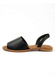 Sugar Pop Flat Sandals With Black, Mustard And Red For Ladies-BLACK