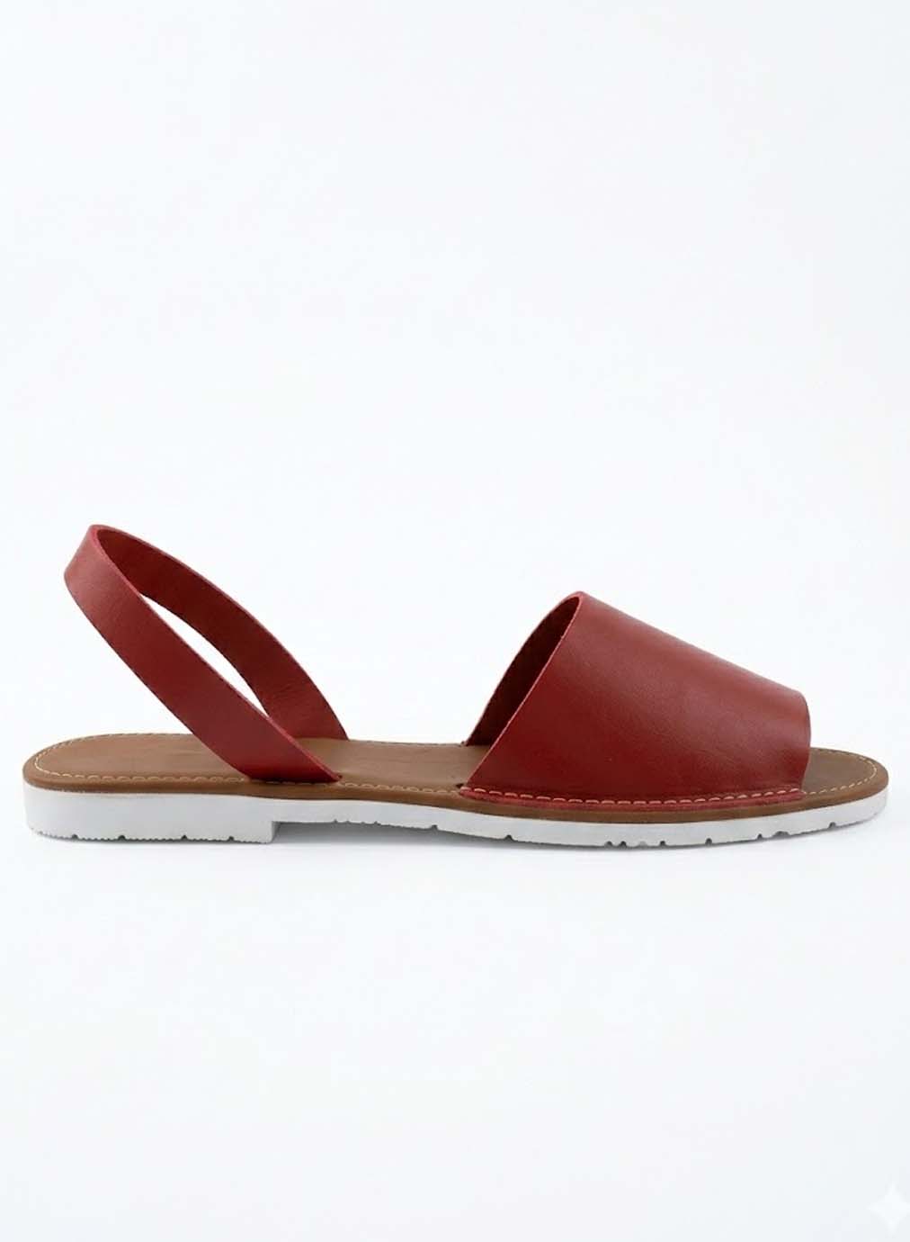 Sugar Pop Flat Sandals With Black, Mustard And Red For Ladies-RED