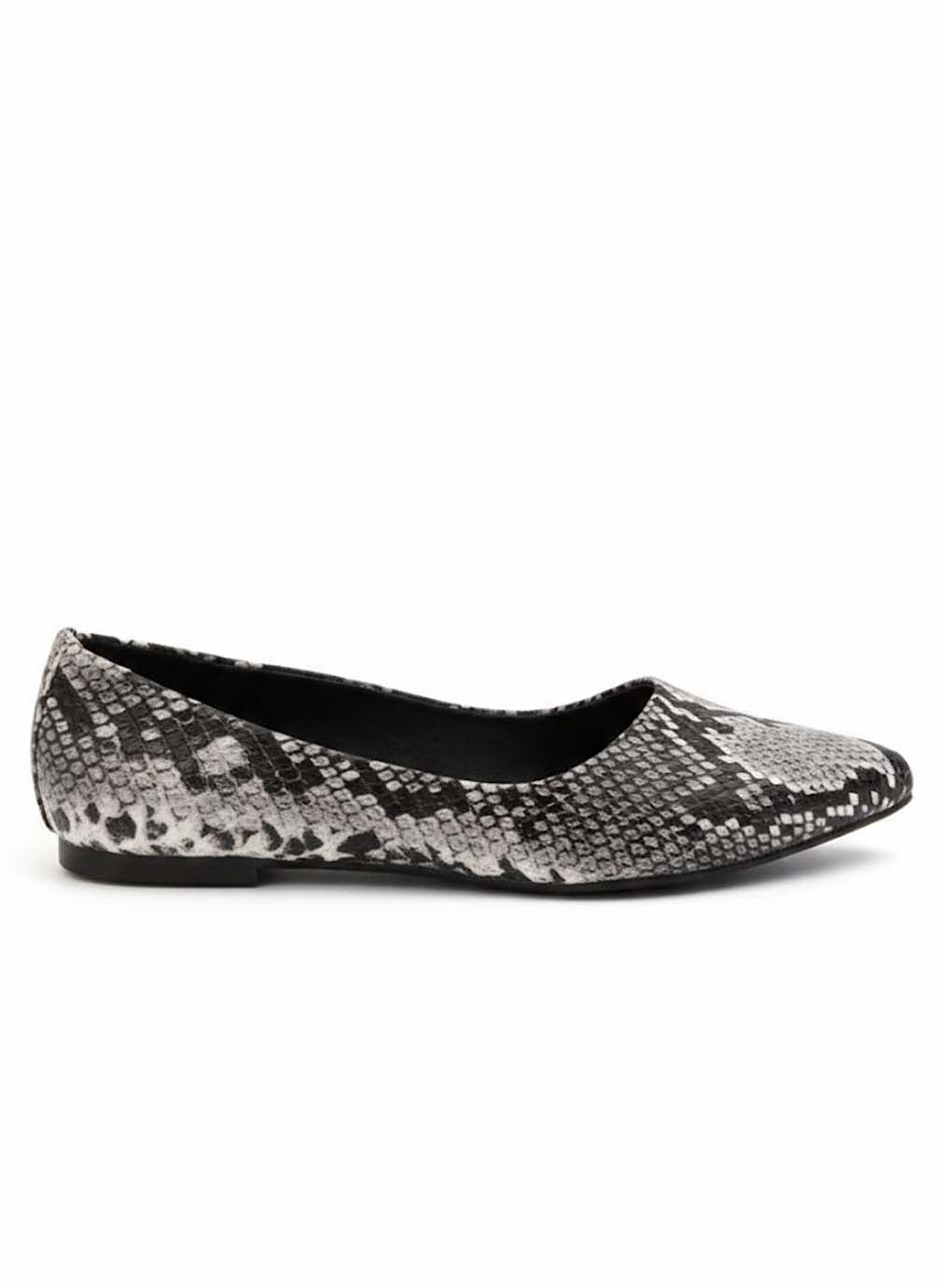 Dramatic Soft Ladies Pumps Shoes Snake Skin Print Black and Fawn-BLACK