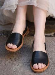 Sugar Pop Flat Sandals With Black, Mustard And Red For Ladies-BLACK