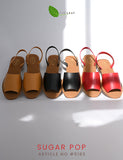 Sugar Pop Flat Sandals With Black, Mustard And Red For Ladies #5183