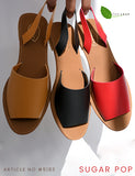 Sugar Pop Flat Sandals With Black, Mustard And Red For Ladies #5183