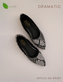 Dramatic Soft Ladies Pumps Shoes Snake Skin Print Black and Fawn #5185