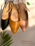 Love Bird Mules Sandals In Black, Mustard And Tea Pink For Ladies #5184